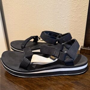 Teva Black Platform Sandals